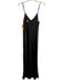 Norma Kamali Size S/36 Black Polyester V Neck Straps Maxi Satin Dress Black / S/36