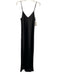 Norma Kamali Size S/36 Black Polyester V Neck Straps Maxi Satin Dress Black / S/36