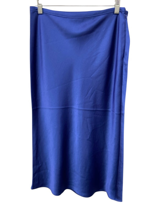 Trina Turk Size 6 Blue Polyester Satin Zip Close Skirt Blue / 6
