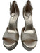 Tamara Mellon Shoe Size 6 Gold Leather & Synthetic Block Heel Glitter Sandals Gold / 6