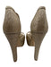 Tamara Mellon Shoe Size 6 Gold Leather & Synthetic Block Heel Glitter Sandals Gold / 6