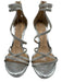 Badgley Mischka Shoe Size 7.5 Silver Synthetic Glitter Stiletto Open Toe Sandals Silver / 7.5