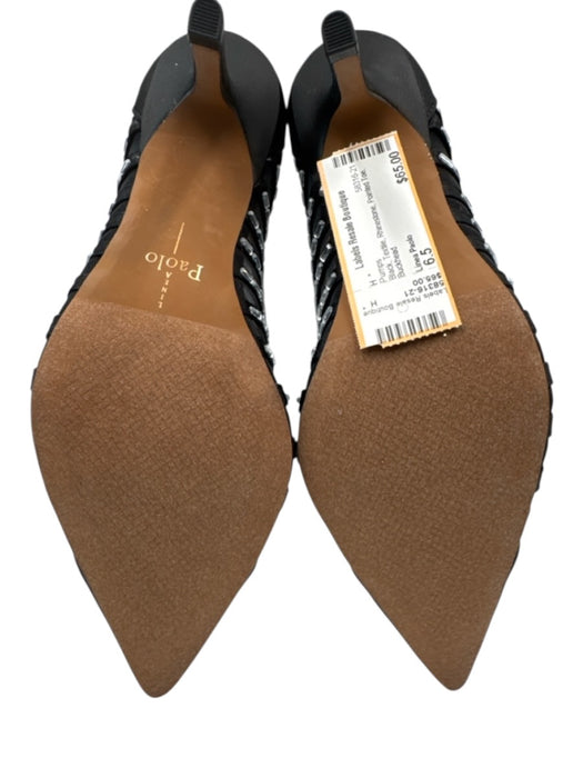 Linea Paolo Shoe Size 6.5 Black Textile Rhinestone Pointed Toe Pumps Black / 6.5