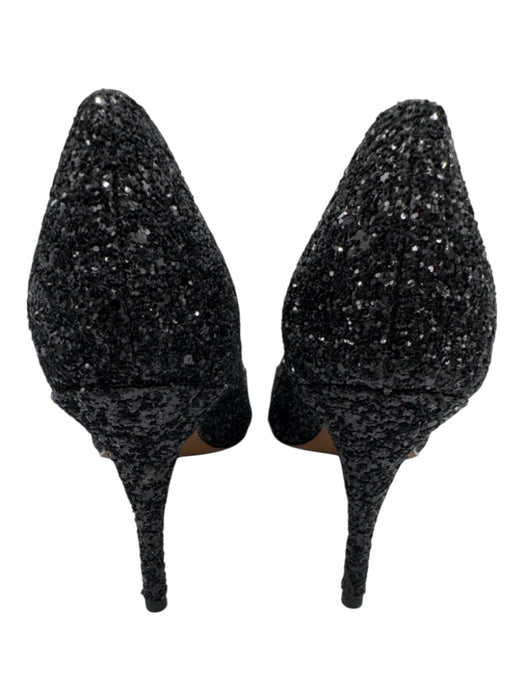 Linea Paolo Shoe Size 7.5 Black Textile Glitter Pointed Toe Pumps Black / 7.5