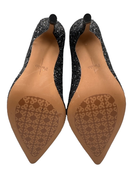 Linea Paolo Shoe Size 7.5 Black Textile Glitter Pointed Toe Pumps Black / 7.5
