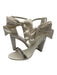 Oleg Cassini Shoe Size 8M Cream Textile open toe Bow Detail Embellished Sandals Cream / 8M