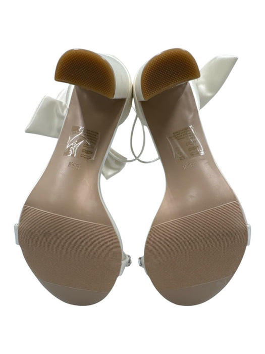 Oleg Cassini Shoe Size 8M Cream Textile open toe Bow Detail Embellished Sandals Cream / 8M