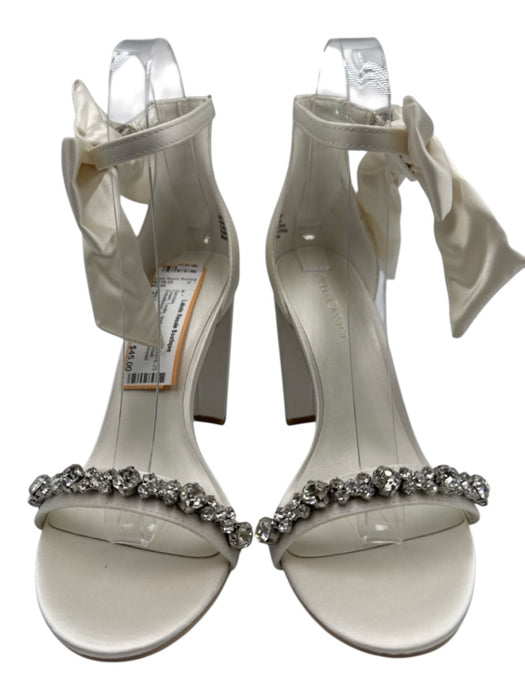 Oleg Cassini Shoe Size 8M Cream Textile open toe Bow Detail Embellished Sandals Cream / 8M