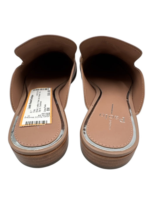 Linea Paolo Shoe Size 8M Brown Leather Chain Link Pointed Toe Slip On Flats Brown / 8M