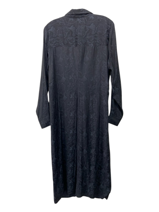 Halogen Size 1 Black Polyester Long Sleeve Button Up Collar Maxi Dress Black / 1