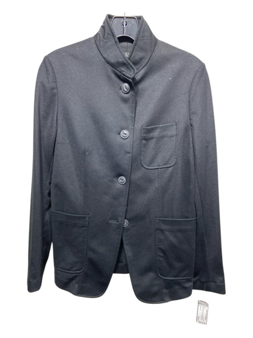 Rag & Bone Size 4 Black Cotton & Polyester Button Up Front Pocket Jacket Black / 4