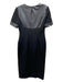 Karen Millen Size 6 Black Viscose & Polyester Surplice Half Sleeve Dress Black / 6