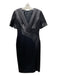 Karen Millen Size 6 Black Viscose & Polyester Surplice Half Sleeve Dress Black / 6