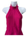 Karen Millen Size M Magenta Pink Viscose Blend Halter Back Zip Body Con Dress Magenta Pink / M