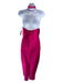 Karen Millen Size M Magenta Pink Viscose Blend Halter Back Zip Body Con Dress Magenta Pink / M