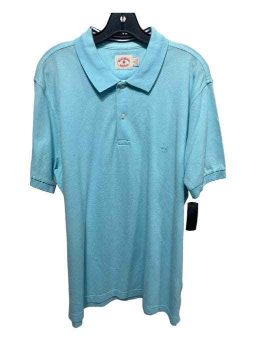 Brooks Brothers Red Fleece Size XL Teal Cotton Solid Polo Men's Short Sleeve XL