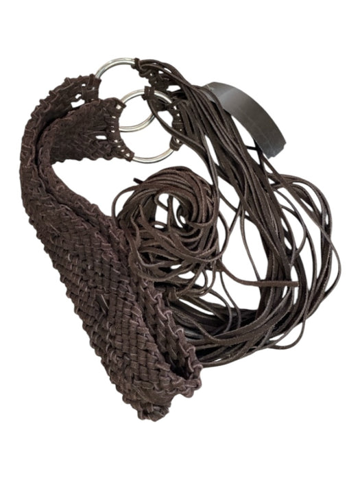 No Brand Chocolate Brown Woven Ring Fringe Silver hardware Belts Chocolate Brown