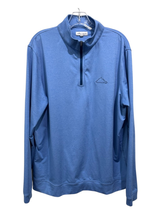 Peter Millar Size L Blue Synthetic Solid Quarter Zip Men's Long Sleeve Shirt L