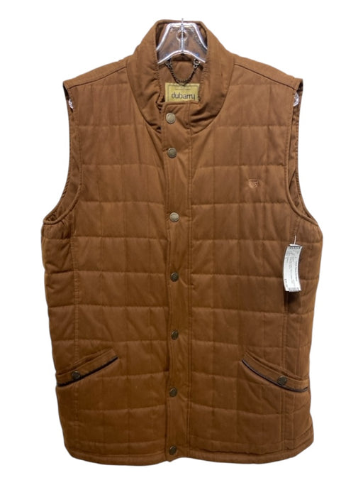 Dubarry Size L Dark Tan Cotton Blend Quilted Vest Men's Jacket L