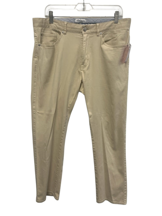 Peter Millar Size 35 Beige Cotton Blend Solid Khakis Men's Pants Beige / 35