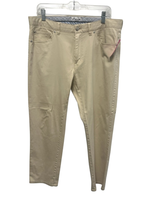 Peter Millar Size 35 Beige Cotton Blend Solid Khakis Men's Pants Beige / 35