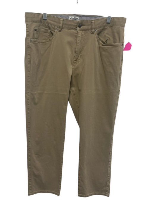 Peter Millar Size 35 Dark Tan Cotton Blend Solid Khaki Men's Pants Dark Tan / 35