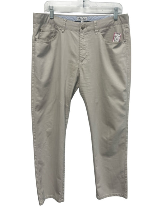 Peter Millar Size 35 Beige Cotton Blend Solid Khakis Men's Pants Beige / 35