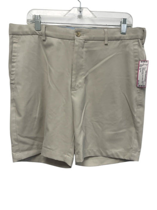 Peter Millar Size 35 Beige Synthetic Solid Athletic Khakis Men's Shorts Beige / 35