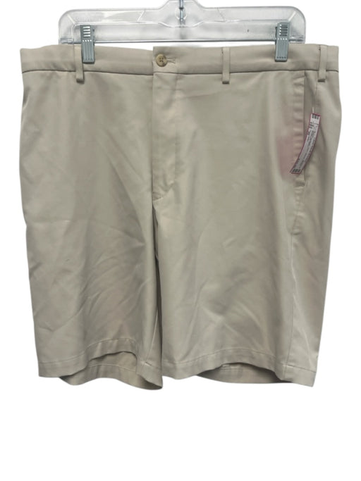 Peter Millar Size 36 Beige Synthetic Solid Athletic Khakis Men's Shorts Beige / 36