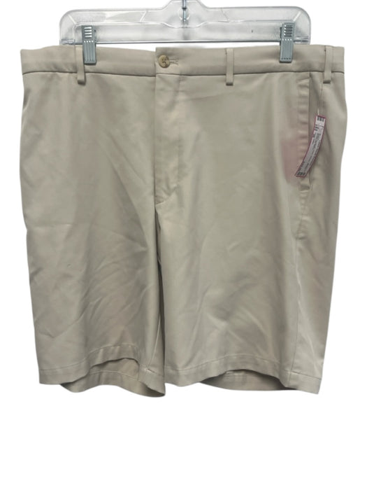Peter Millar Size 36 Beige Synthetic Solid Athletic Khakis Men's Shorts Beige / 36
