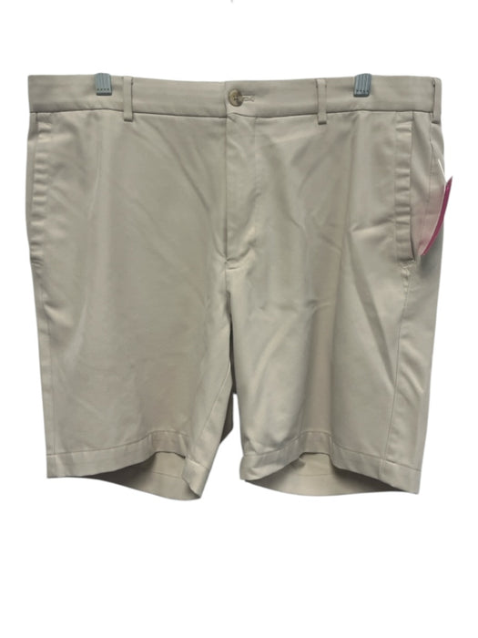 Peter Millar Size 35 Beige Synthetic Solid Athletic Khakis Men's Shorts Beige / 35