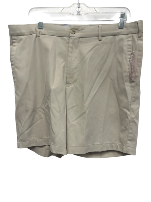 Peter Millar Size 35 Beige Synthetic Solid Athletic Khakis Men's Shorts Beige / 35