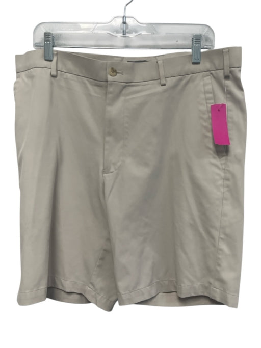 Peter Millar Size 36 Beige Synthetic Solid Athletic Khakis Men's Shorts Beige / 36