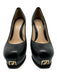 Fendi Shoe Size 38 Black Leather goldtone hardware Platform Stiletto Pumps Black / 38