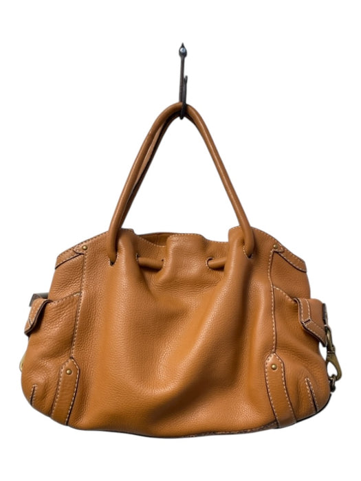 Cole Haan Caramel Leather Top Handles Snap Closure Gold Hardware Bag Caramel / M