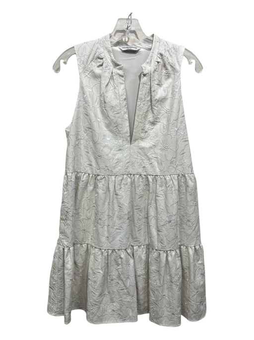 Amanda Up Richard Size S White Polyester Floral Embroidered Sleeveless Dress White / S