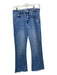 Frame Size 28 Light Wash Cotton Denim Elastic Waist Whiskering Wide Leg Jeans Light Wash / 28