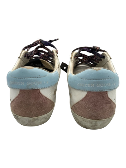 Golden Goose Shoe Size 37 White, Purple & Blue Leather Low Top Laces Sneakers White, Purple & Blue / 37