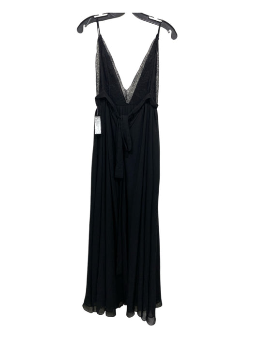 Michael Costello Size XS Black Polyester Semi Sheer Spaghetti Strap Maxi Dress Black / XS