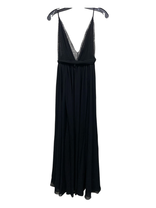 Michael Costello Size XS Black Polyester Semi Sheer Spaghetti Strap Maxi Dress Black / XS