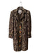 Kenzie Size 6 Brown & Multi Cotton Blend Brocade Button Down Floral Fitted Coat Brown & Multi / 6