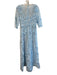 Mac Duggal Size 4 Baby Blue Polyester Sheer Overlay Flower Application Gown Baby Blue / 4