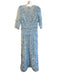 Mac Duggal Size 4 Baby Blue Polyester Sheer Overlay Flower Application Gown Baby Blue / 4