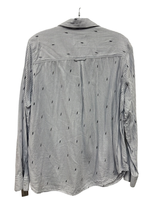 Rails Size L Blue, White, Black Rayon & Cotton Long Sleeve Lightning Bolt Top Blue, White, Black / L