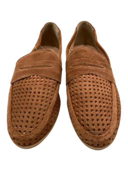 Saks Fifth Avenue Shoe Size 6 light brown Suede Perforated Penny Loafers light brown / 6