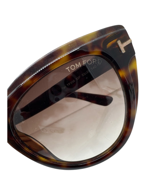 Tom Ford Brown & Black Acetate Cat Eye Tortoiseshell Gradient Lens Sunglasses Brown & Black