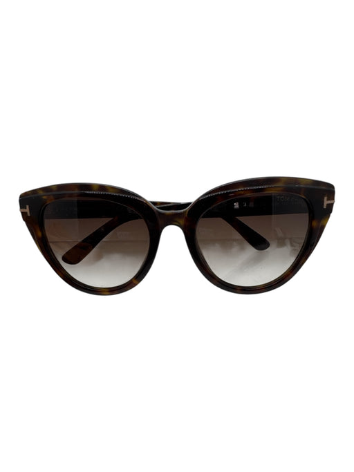 Tom Ford Brown & Black Acetate Cat Eye Tortoiseshell Gradient Lens Sunglasses Brown & Black