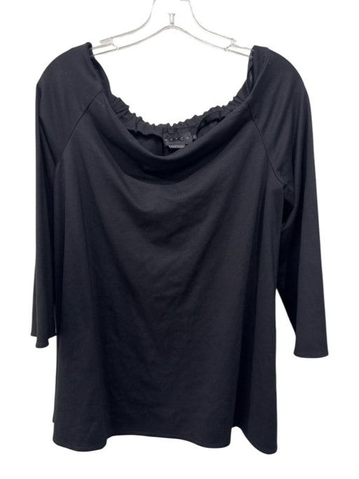 Hatch Size 3 Black Cupro Off Shoulder Long Sleeve A line Top Black / 3