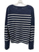 La Ligne Size S Navy & white Silk Blend Knit V Neck Horizontal Stripe Sweater Navy & white / S