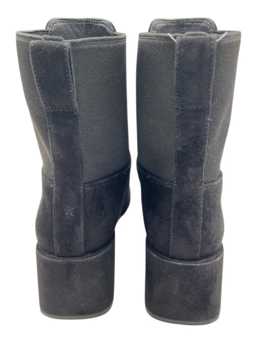 Vince Shoe Size 6.5 Black Suede Square Toe Block Heel Ankle Booties Black / 6.5